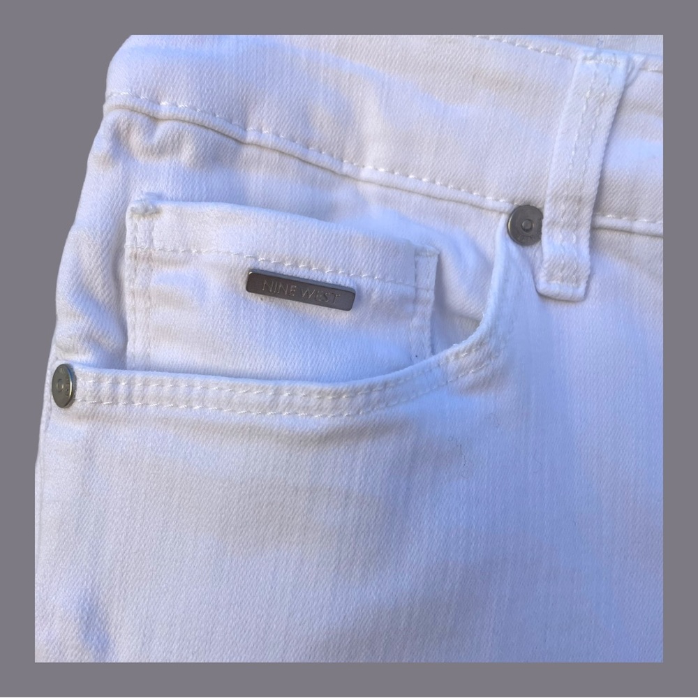 NINE WEST Women's Gramercy Skinny Ankle Length Jean White Size 6 - Picture 6 of 8